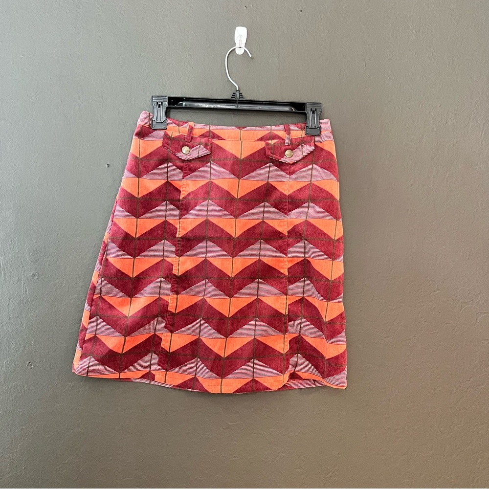RARE 90s Flying Tomato Geometric Patterned Skirt - Red and Pink size M